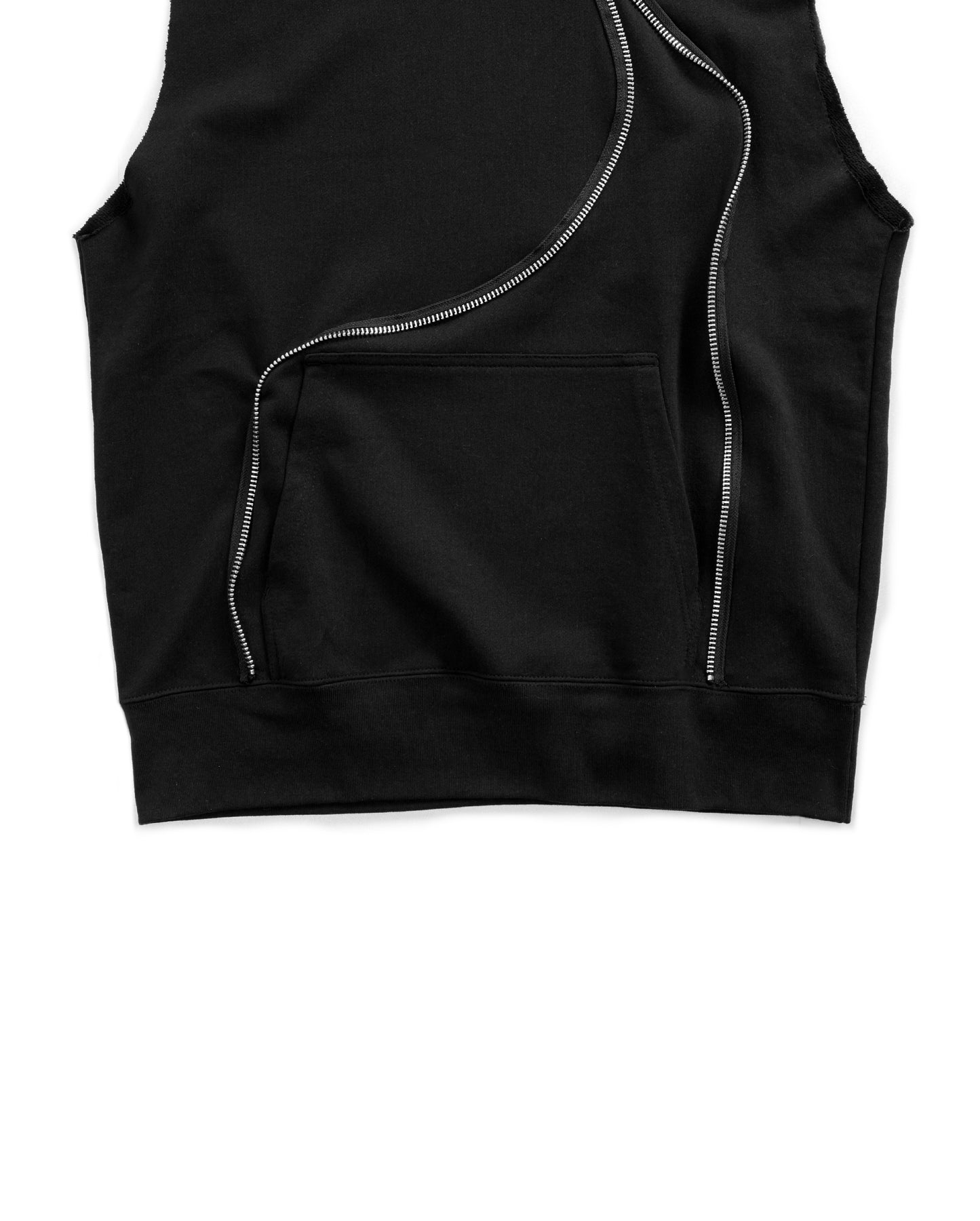 Zip Sleeveless Hoodie