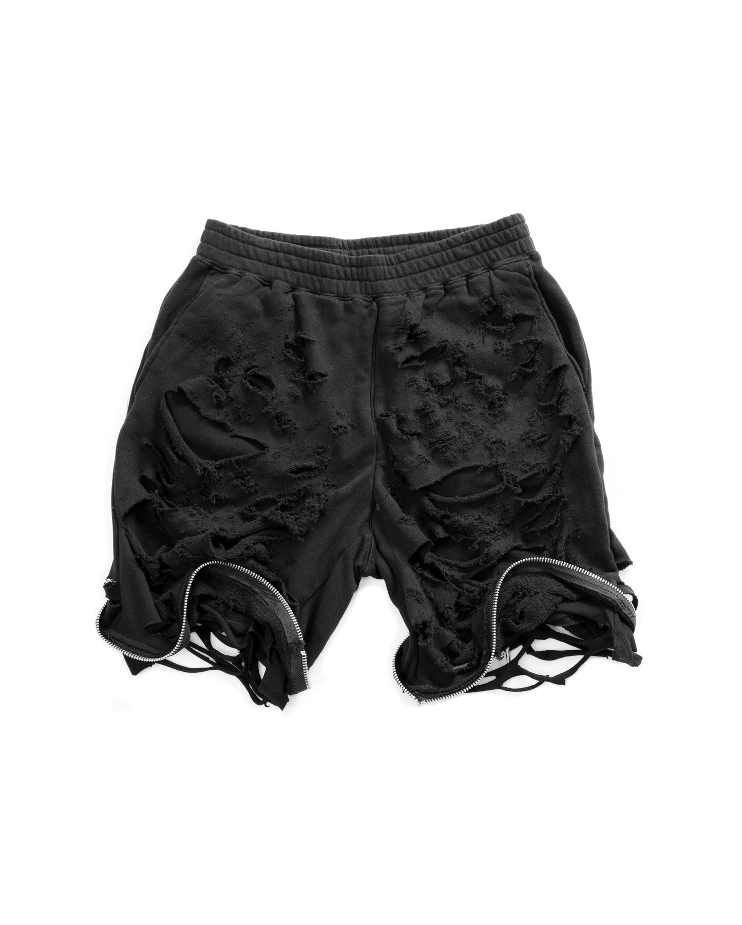 Extra Damaged Zip Sweat Shorts