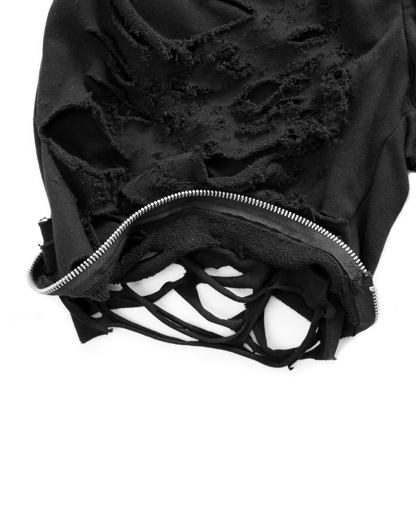Extra Damaged Zip Sweat Shorts