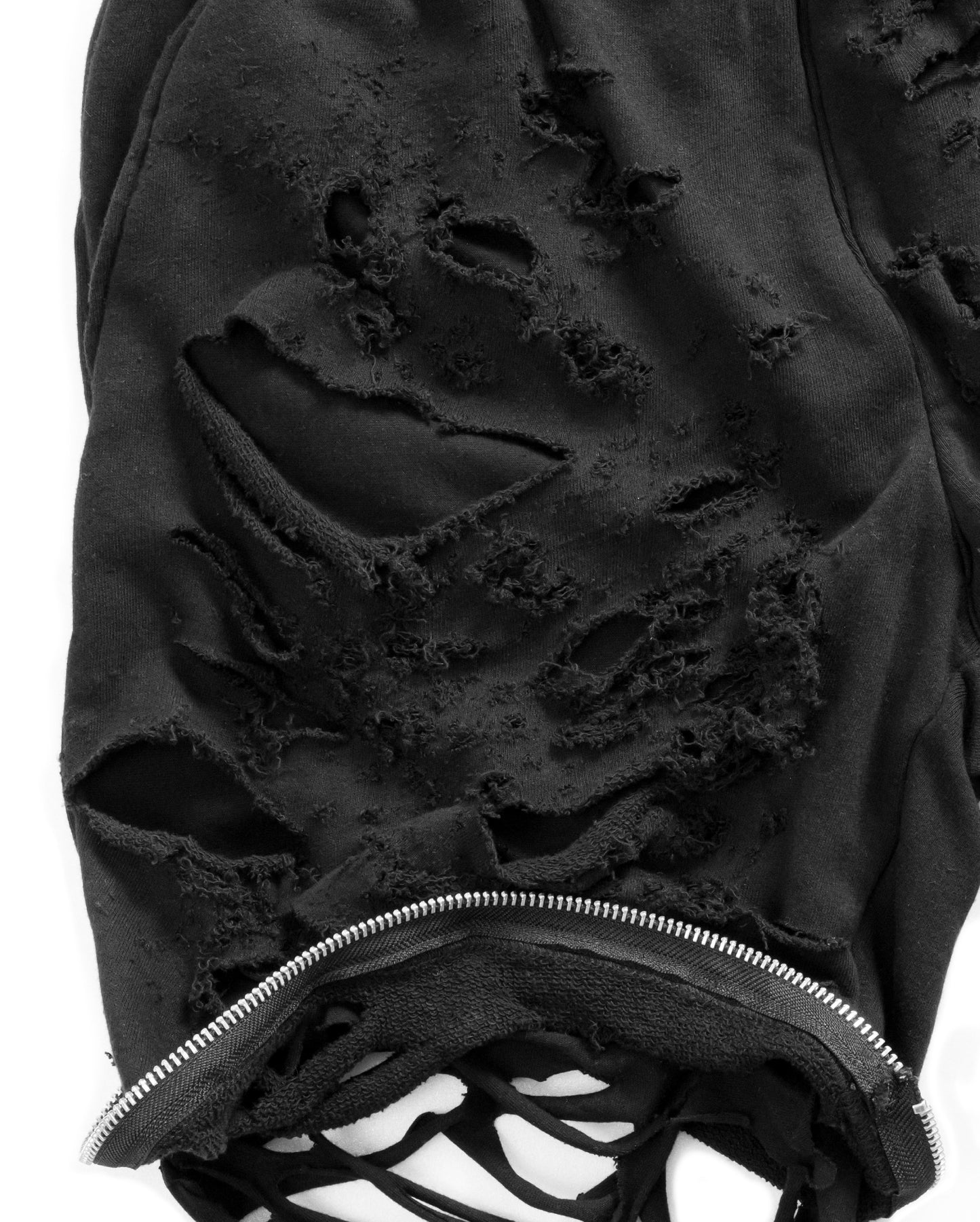 Extra Damaged Zip Sweat Shorts