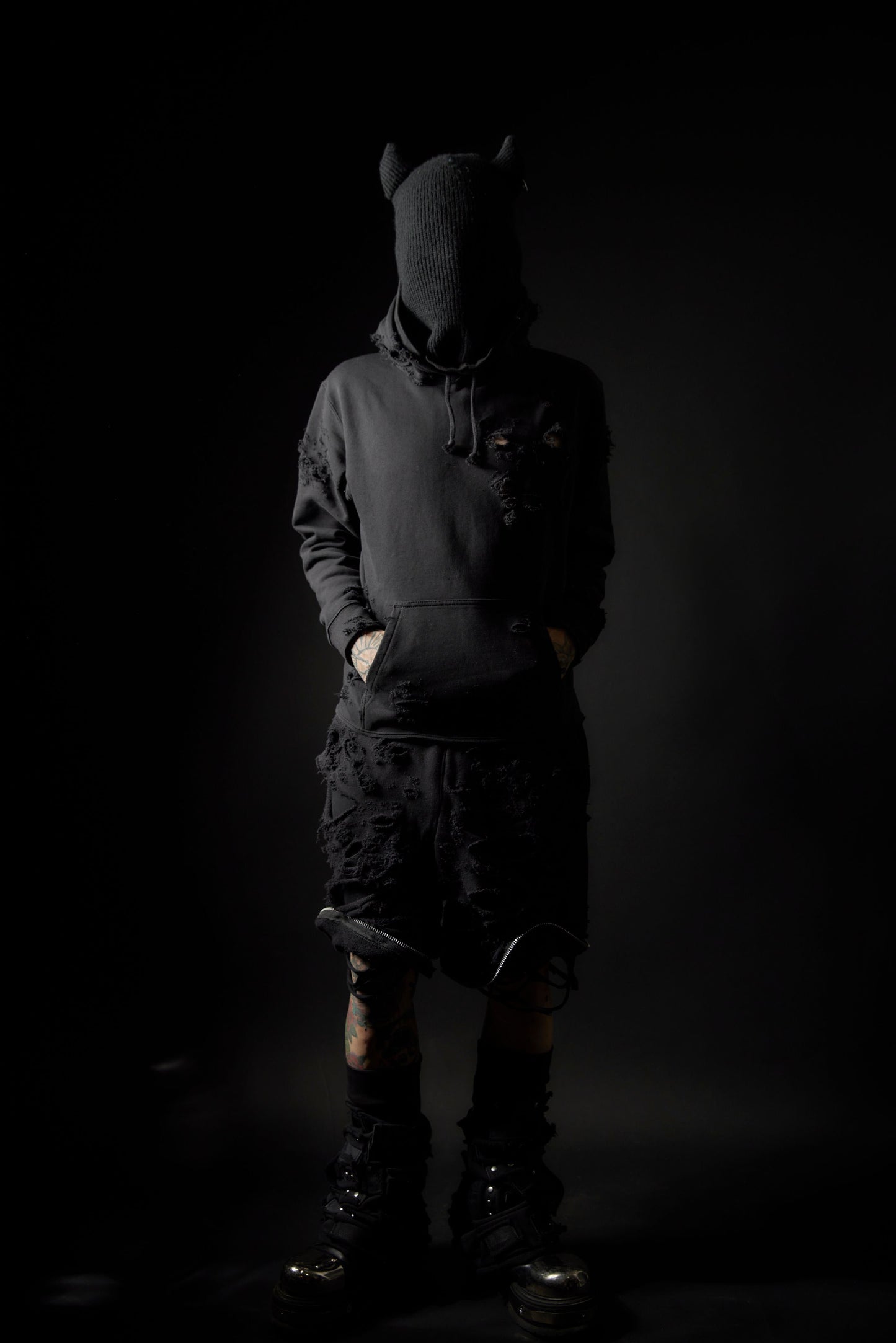 Extra Damaged Hoodie (Black)