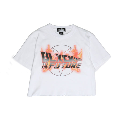 BLXCK To The Future Cropped Tee (White)
