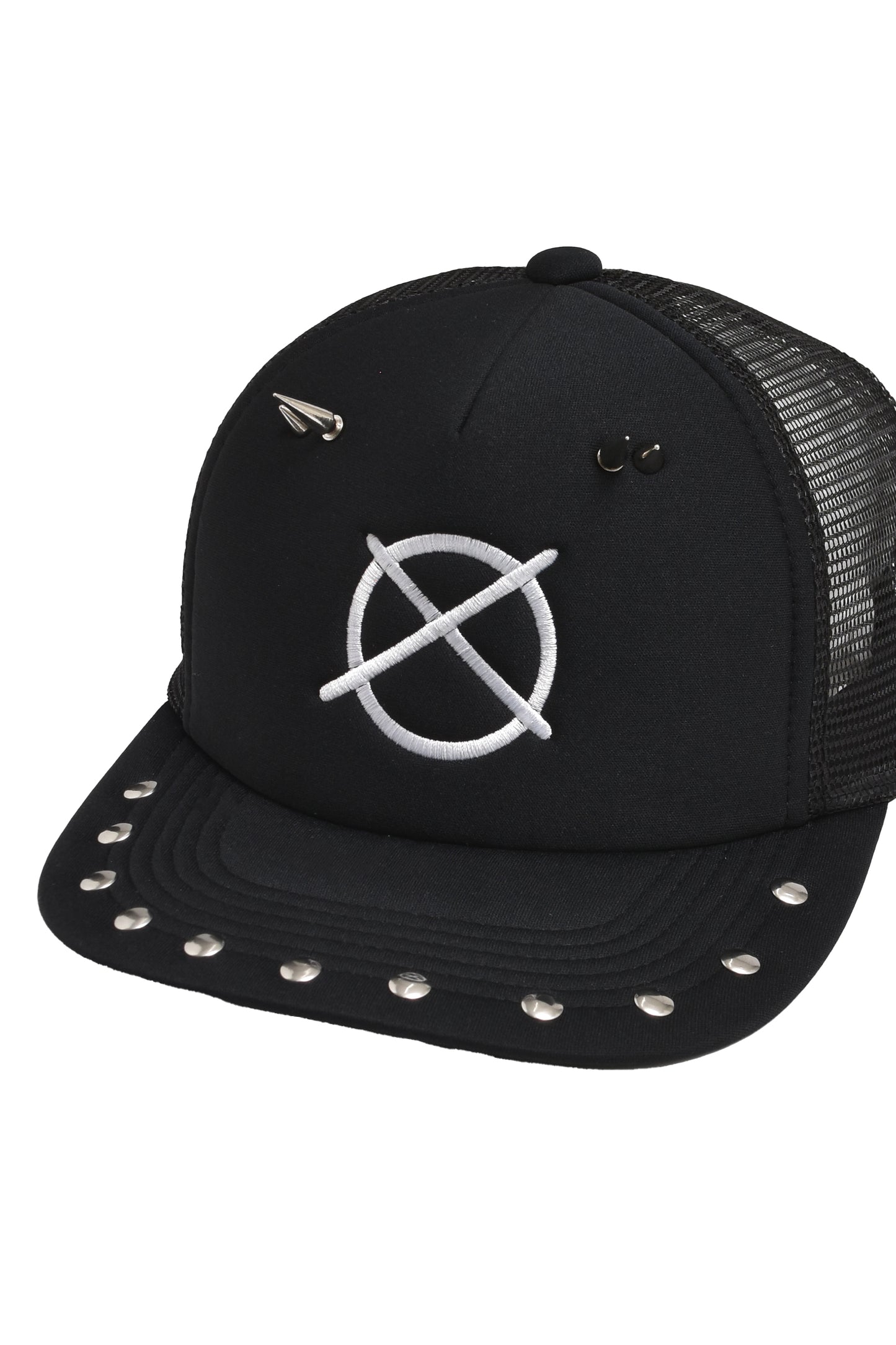 Spiked Trucker Hat (Black x White)