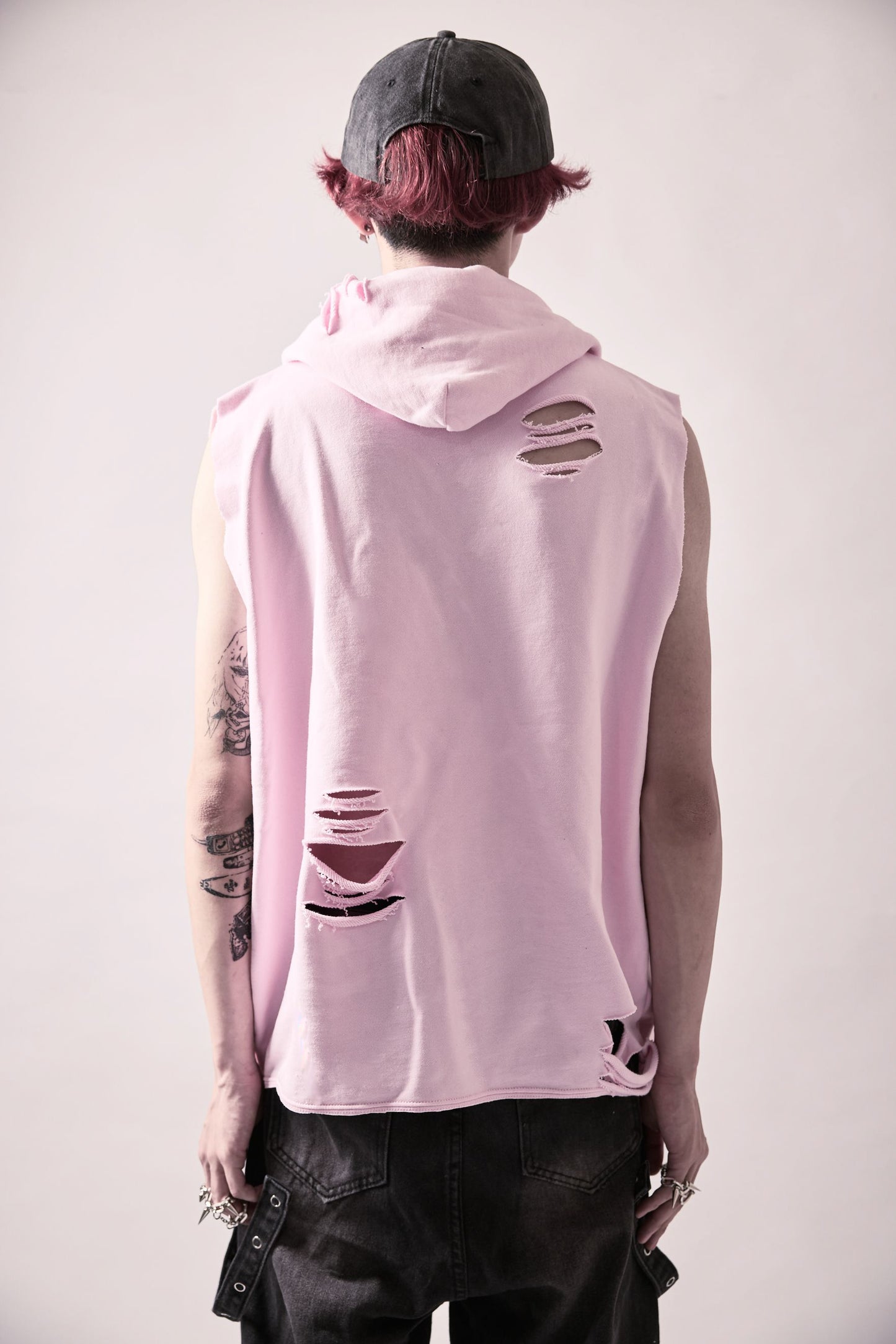 Custom Sleeveless Chain Hoodie (Pink)